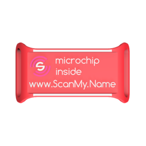 Scanmyname silicone tag red sq